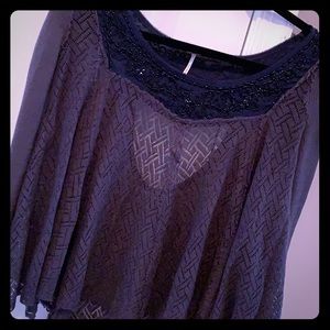 Free people long sleeve beaded top